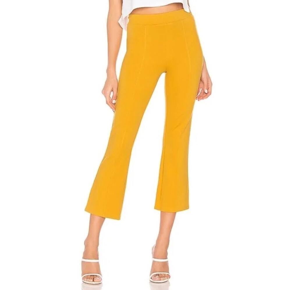 Lovers and Friends Lee Crop Flare Pants in Mustard Size S NWOT